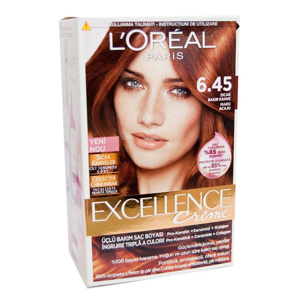 Loreal Exellence Creme 6.45 Sıcak Bakır Kahve Saç Boyası