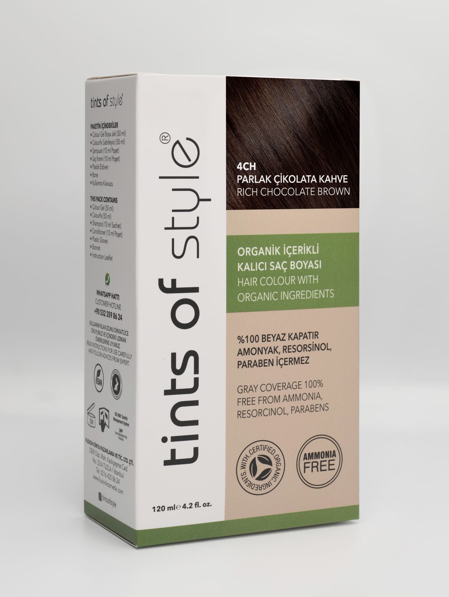 Tints of Style 4CH Parlak Çikolata Kahve Organik Saç Boyası