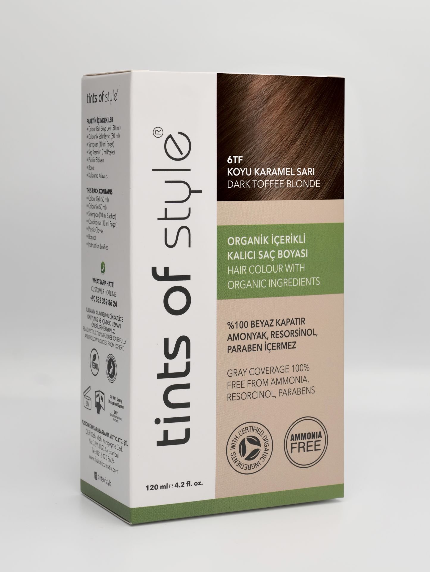 Tints of  Style 6TF Koyu Karamel Sarı Organik Saç Boyası