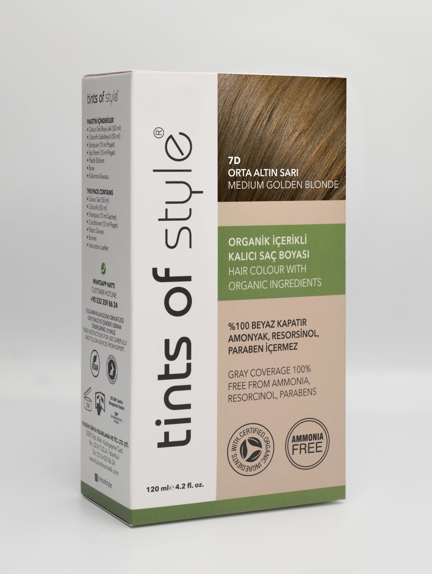 Tints of Style 7D Orta Altın Sarı Organik Saç Boyası